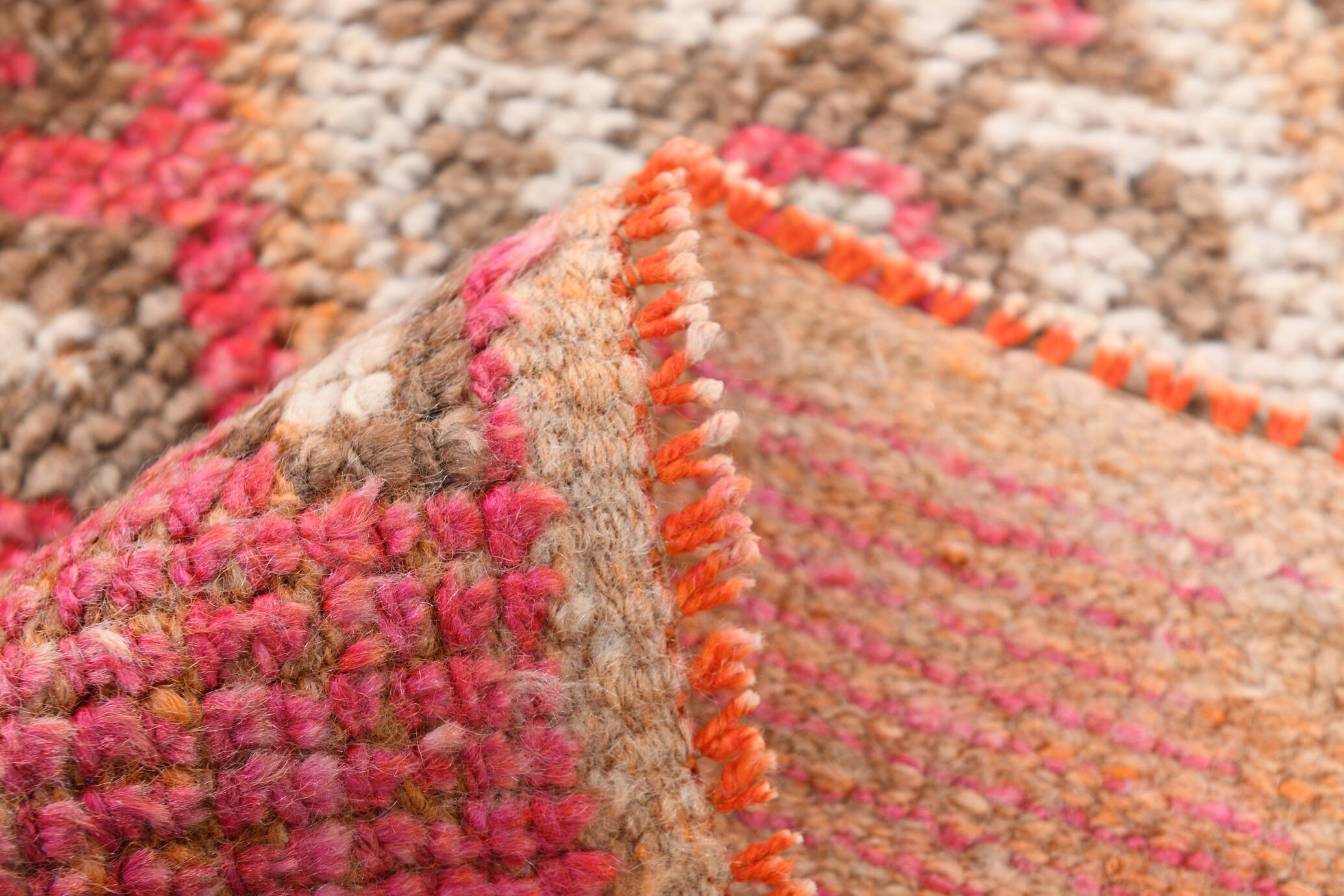 Red & Brown Geometric Vintage Runner Rug, 93x290Cm