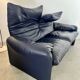 Maralunga sofa designer Vico MAGISTRETTI cassina in vintage midnight blue leather