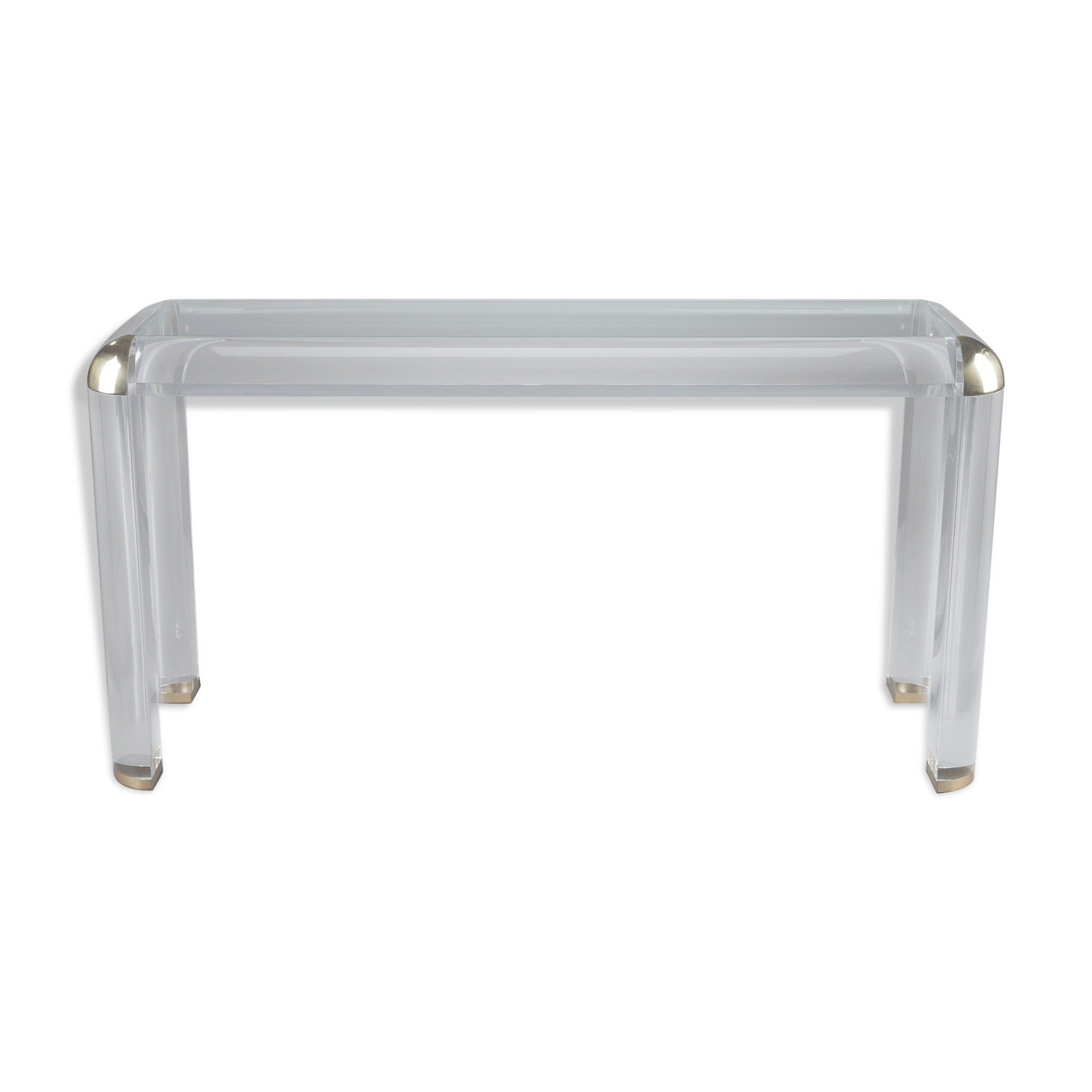 Console en plexiglas et laiton, maison roméo