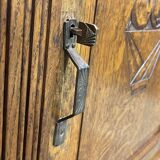 1930s Art Deco 2-part oak kitchen sideboard