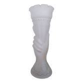 Vase main au flambeau en verre depoli