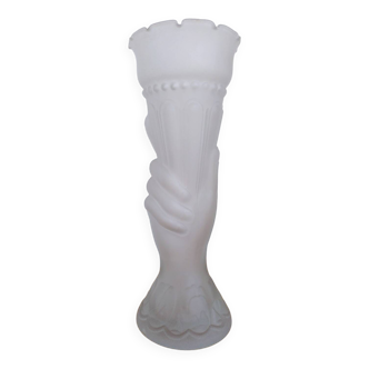 Frosted glass torch hand vase