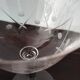 4 champagne glasses in engraved crystal