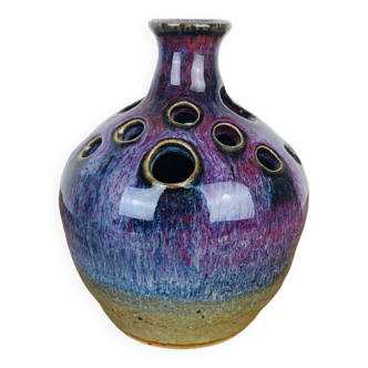 Vase pique fleurs céramique violette