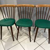 Lot of 3 bistro chairs model 740V maison Baumann vintage 1960