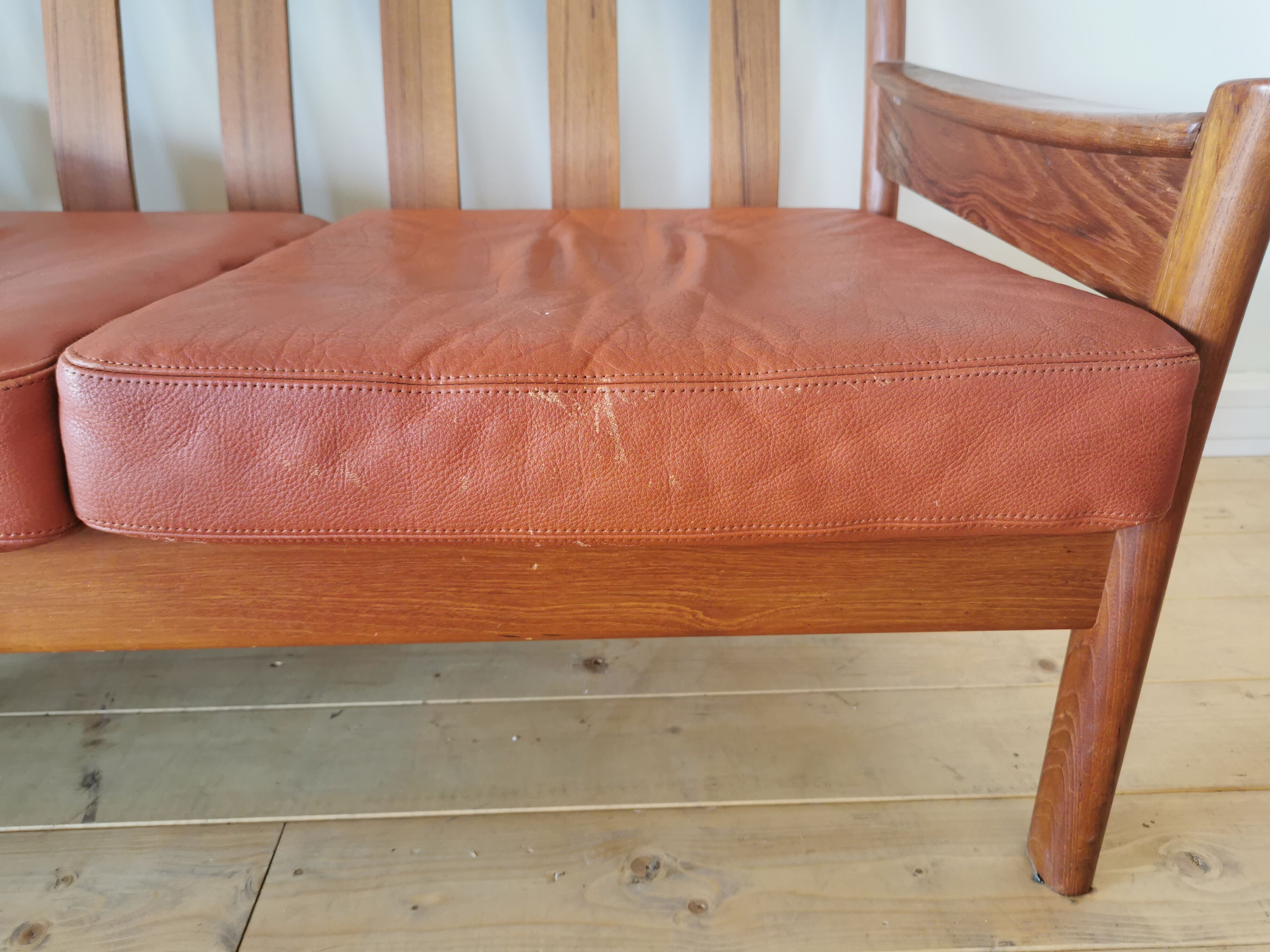 Dyrlund leather sofa from the 60s