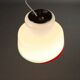 Suspension vintage en verre opalin et laiton, Italie, années 1960