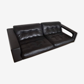 Large sofa Steiner Ranelagh full grain leather black Michigan