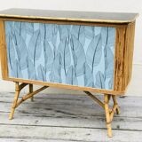 Vintage bamboo bar with 2 stools