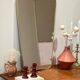 Irregular organic trapezoidal barber mirror vintage Eden gilded brass