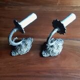 Set of 2 bronze wall chandeliers 1 fire