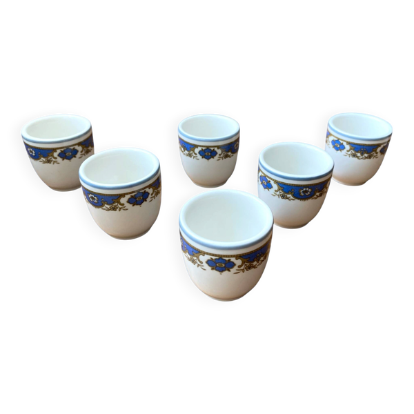 Série 6 coquetiers Vintage en porcelaine anglaise - manufacture Churchill
