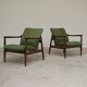 Pair of green GMF 64 armchairs by
Edmund Homa, Poland, 1960s