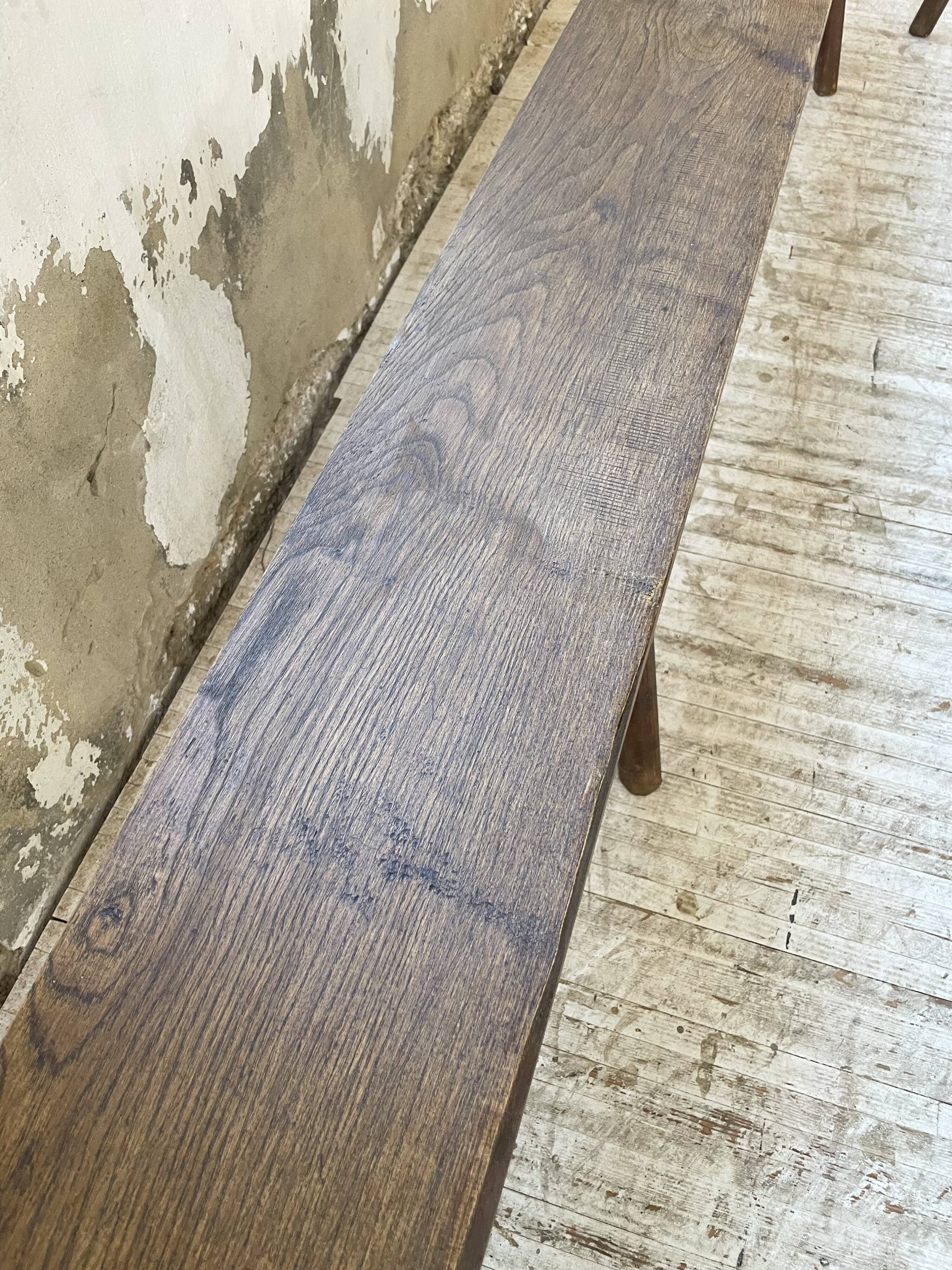 Pair of 3m solid oak farmhouse benches