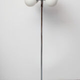 1970s floor lamp in chromed metal and opaline