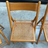 Set of 4 80'S caned folding chairs