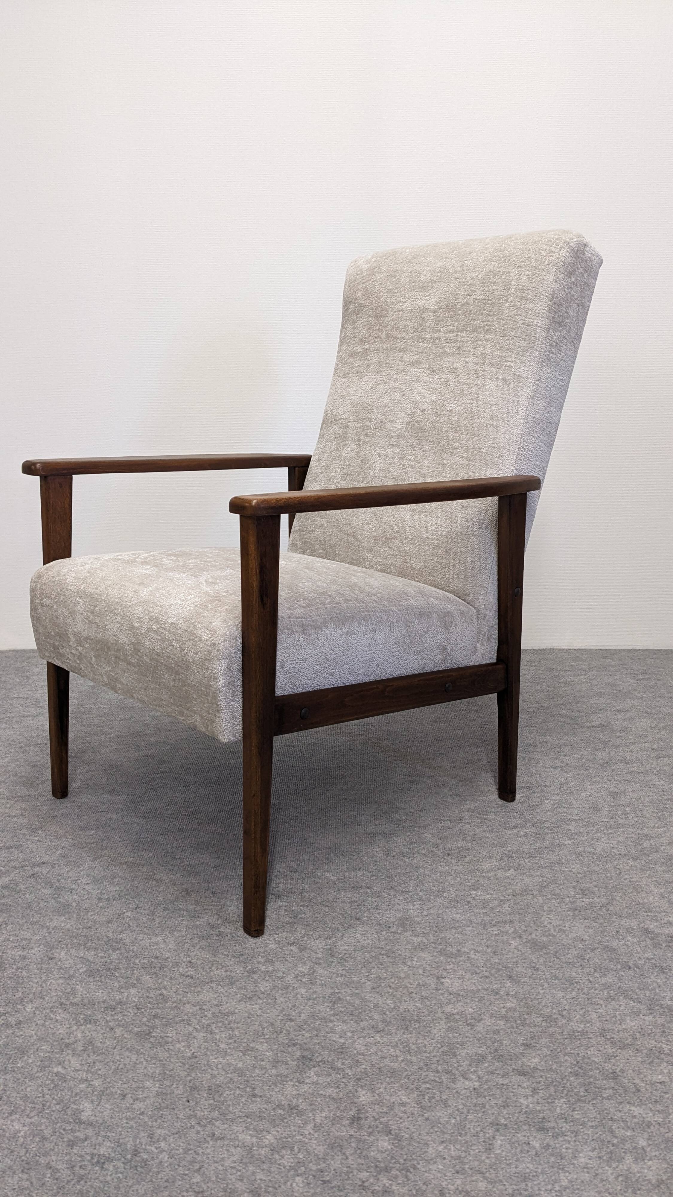 Pair of vintage stained beech armchairs from the 50s/60s