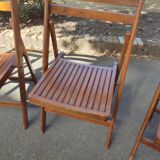 4 folding teak chairs