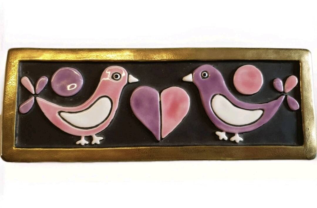 Boîte à bijoux "Colombes" MITHÉ ESPELT 1965 Vintage