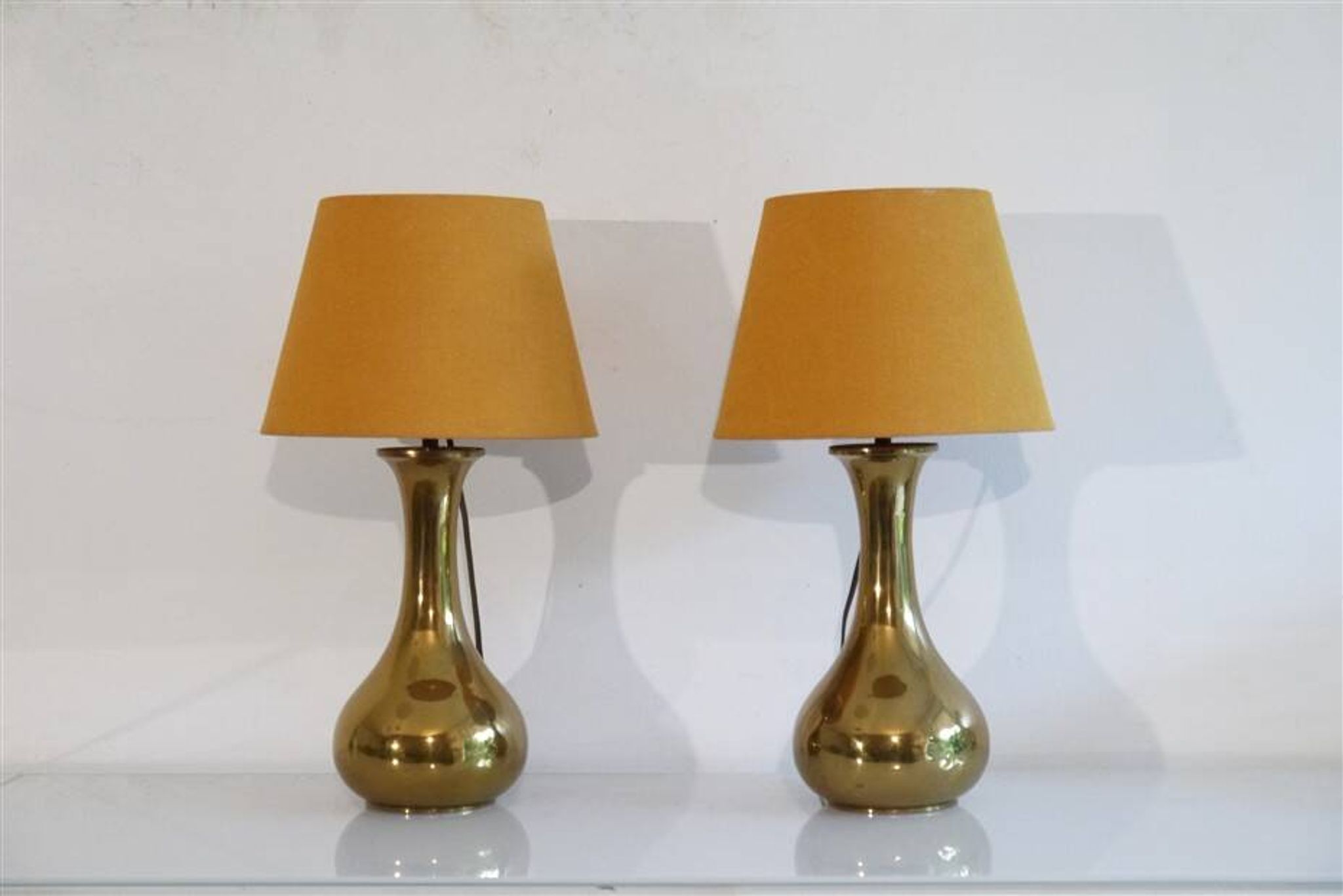 Pair of brass lamps 1960
