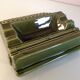 Japy advertising ashtray in olive green / vintage ceramic 50s-60s