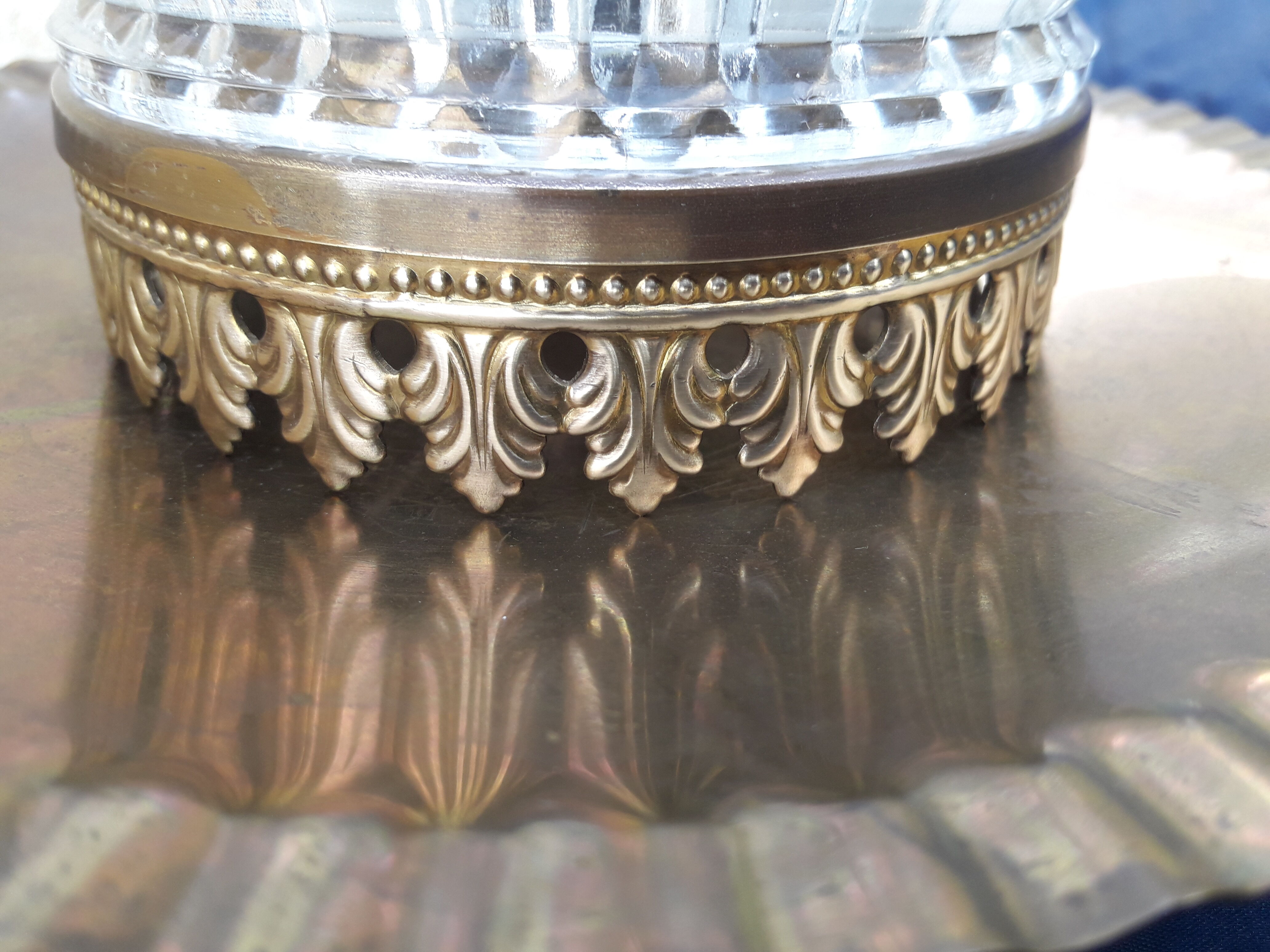 Ancient gold metal and brass lantern