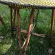 Ensemble table et fauteuils rotin et scoubidou