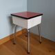 Stool shoeshine chest in formica and chromed metal