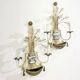 Pair of Silver Wrought Iron And Glass Wall Lights by Banci, Italy, 1940s