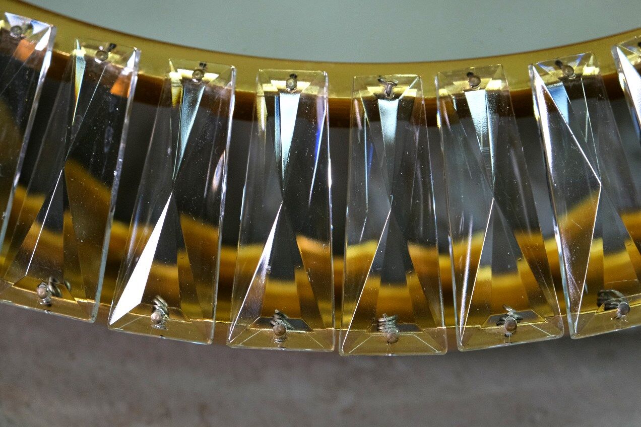 Gilded Mirror with Bakalowits Crystals from Palwa, 1960
