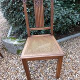 Art Deco chairs in cane wood