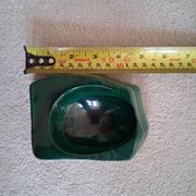 Vintage solid malachite block ashtray / Catch-all — Heavy geometric weighing 1.34 kg