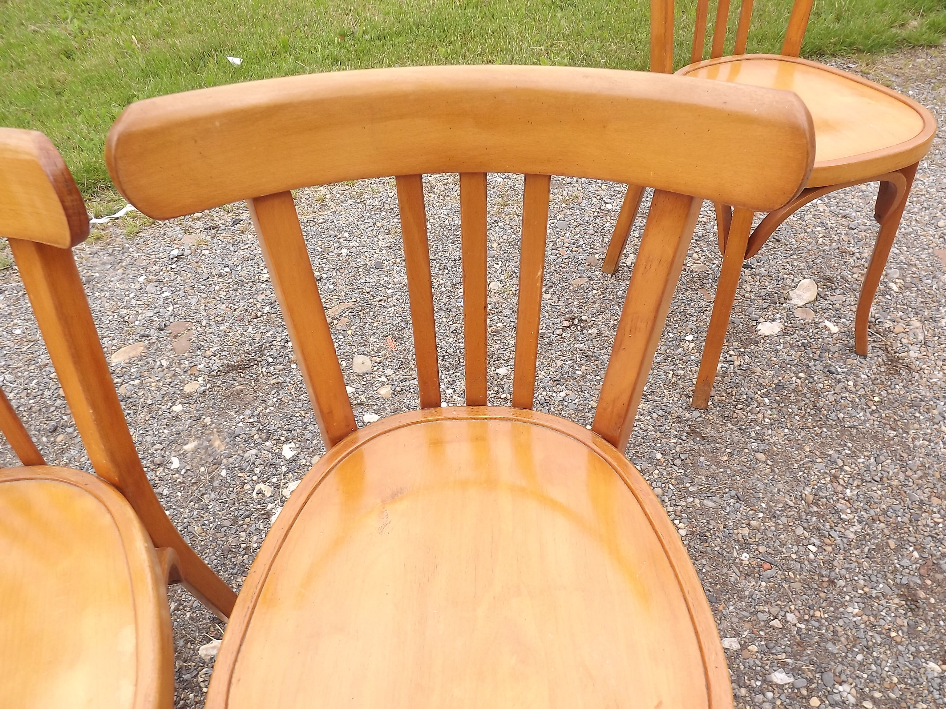 4 Baumann wooden bistro chairs