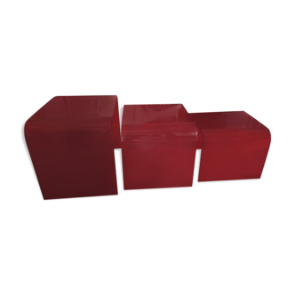 Set of 3 tables in plexiglas