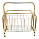 Modernist, gold, newspaper basket, Belgium 1980s.