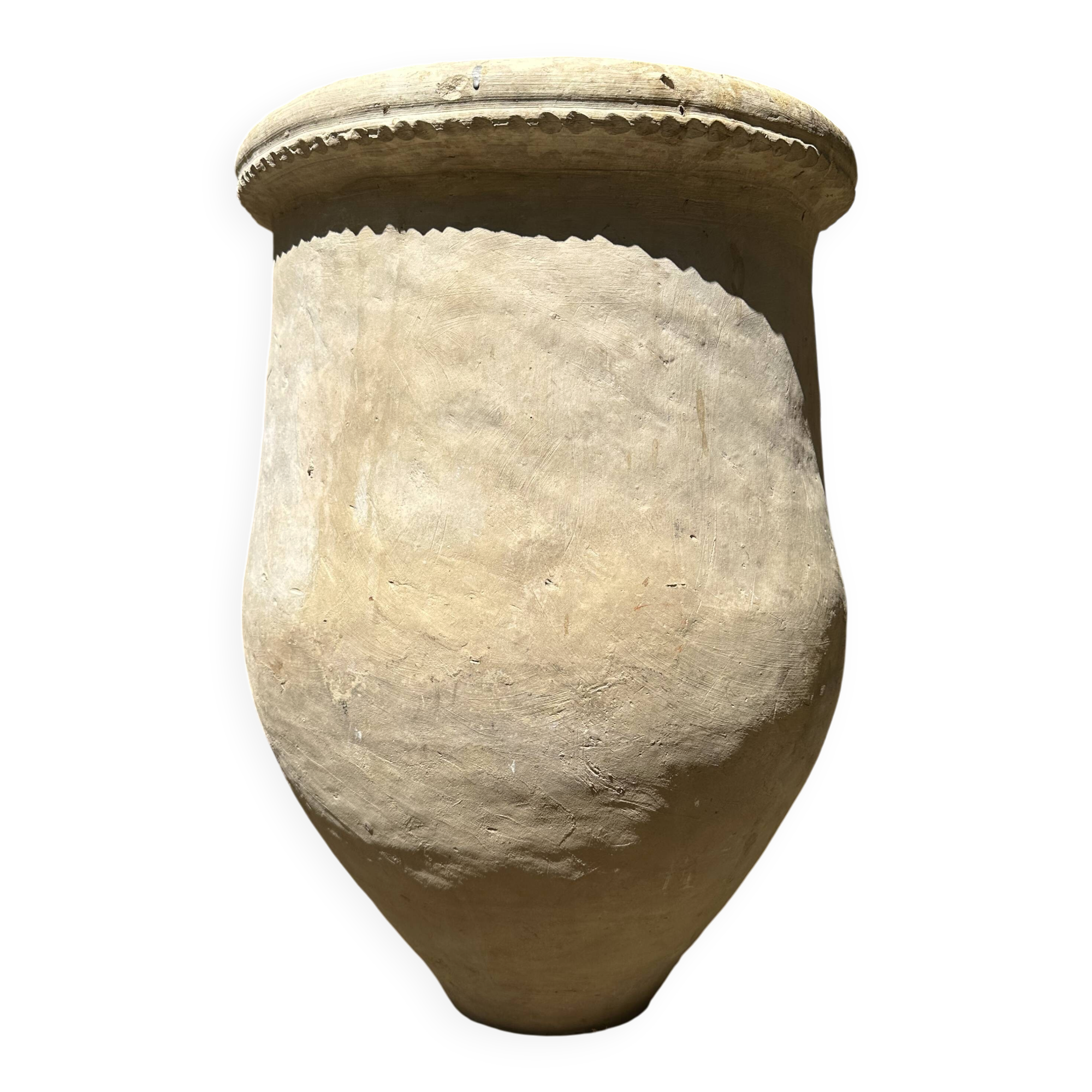 Ancient terracotta pottery jar from the 19th century.
