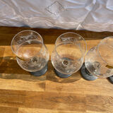 Verres à pied étain