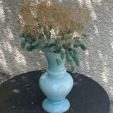 Large vintage pastel blue opaline vase