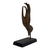 Patinated Bronze Buddha Hand, mounted on a Base, Thailand, 20th Century