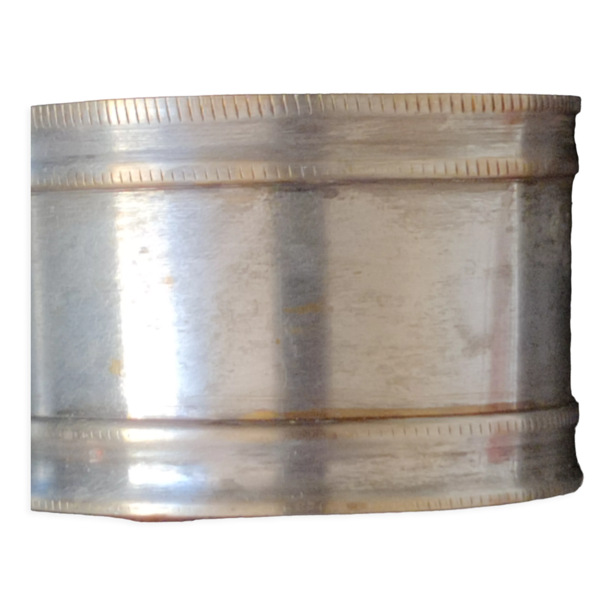 Towel ring in old silver metal