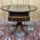 1950s English pedestal table in mahogany and leather top