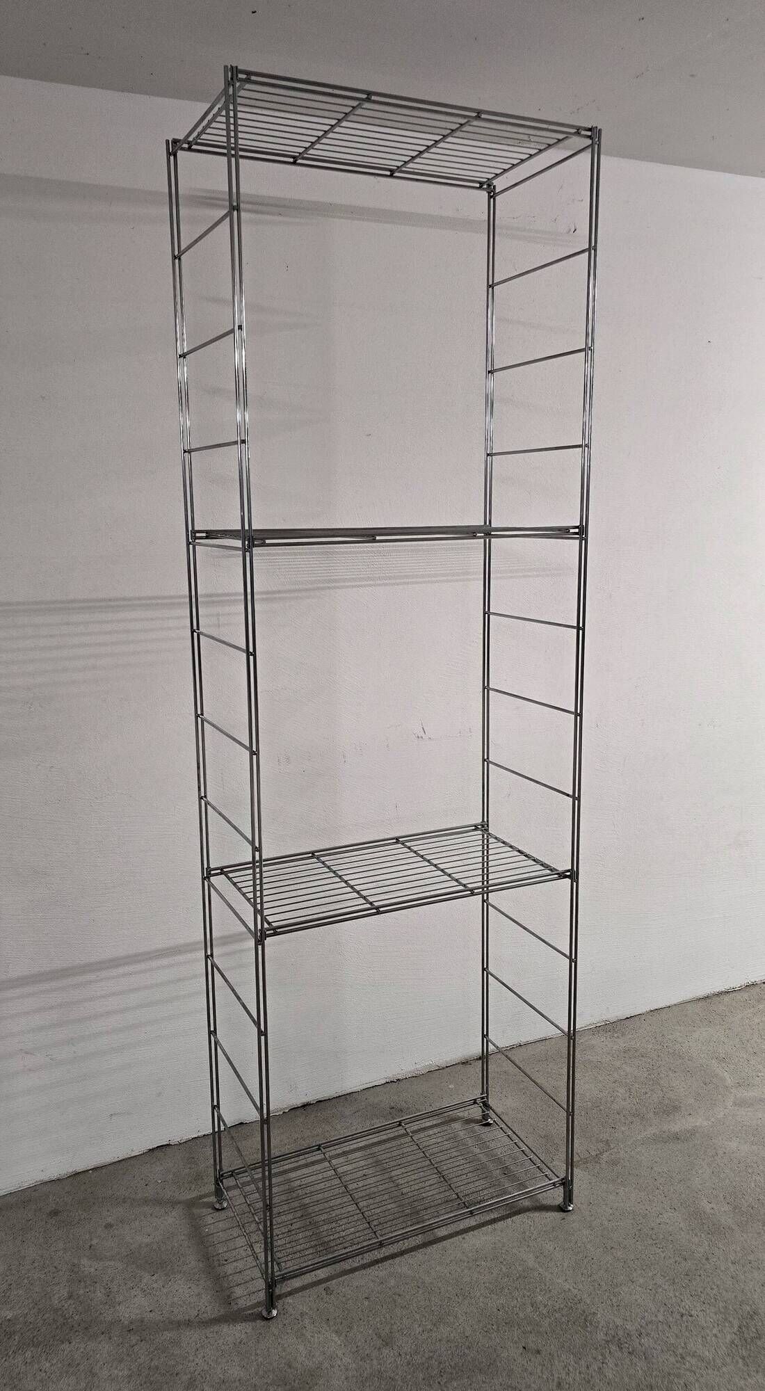Balton vintage shelf from the 1980s in chrome metal – 215 cm
