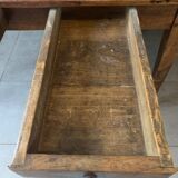 Large vintage farmhouse table from the 50s in solid wood (oak)