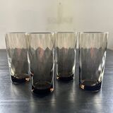 Set of 4 smoked optical glass glasses