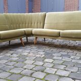 Danish Scandinavian modular corner sofa of years soft 50 green glossy