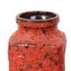 Set of 2 Red Fat Lava Vases Scheurich Jura West Germany