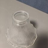 Tulip chiseled white glass