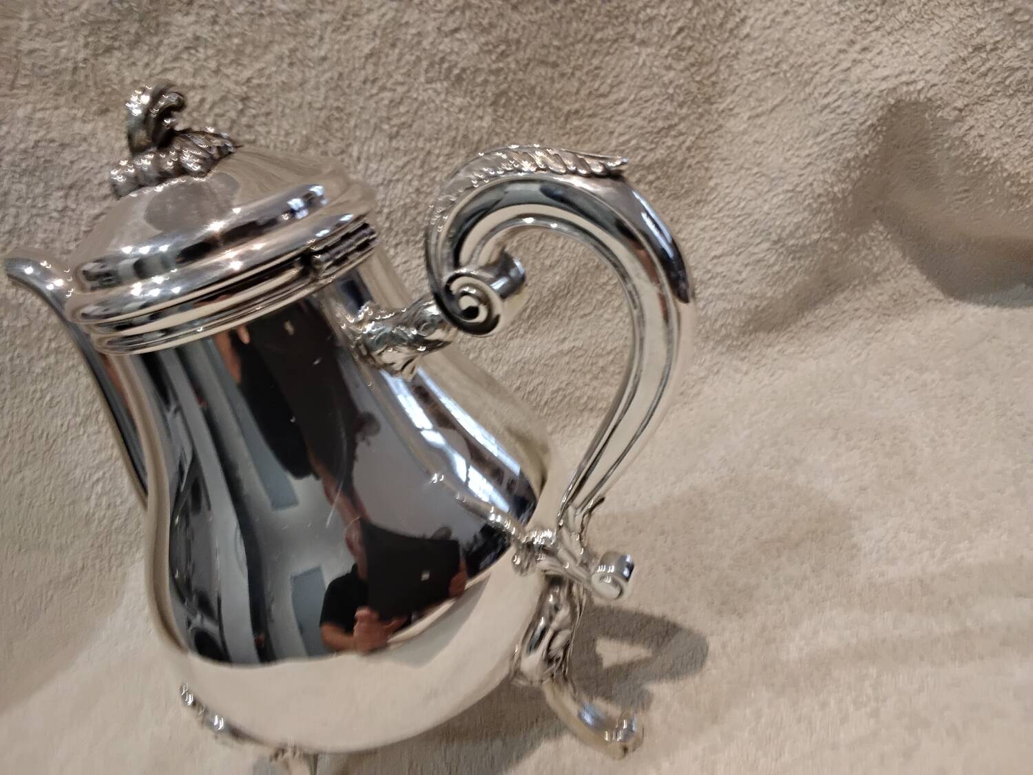 Silver-plated metal teapot by Christofle, Marly rocaille pattern, 1L