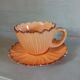 6 tasses à café et soucoupes style barbotine