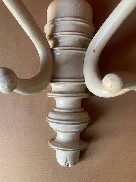 Old coat and hat rack, wall-mounted, in curved wood, from Bistrot, 1920